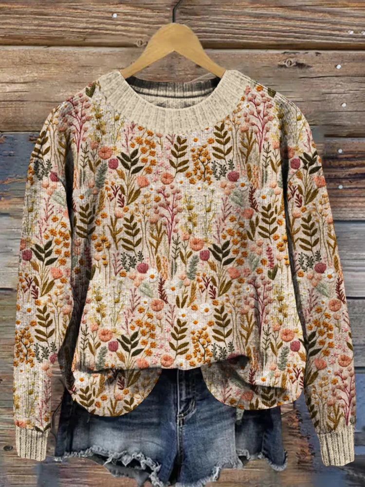 NELLIE | COMFORTABLE FLORAL SWEATER