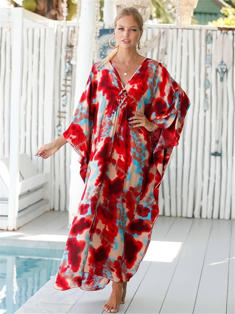 Faith | Casual V-Neck Side Split Tropical Dress