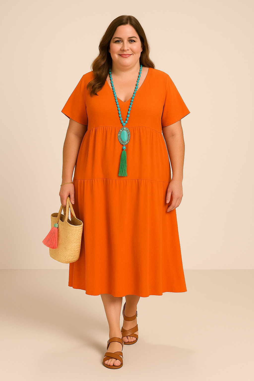 Amara | Tummy-Friendly tiered midi dress