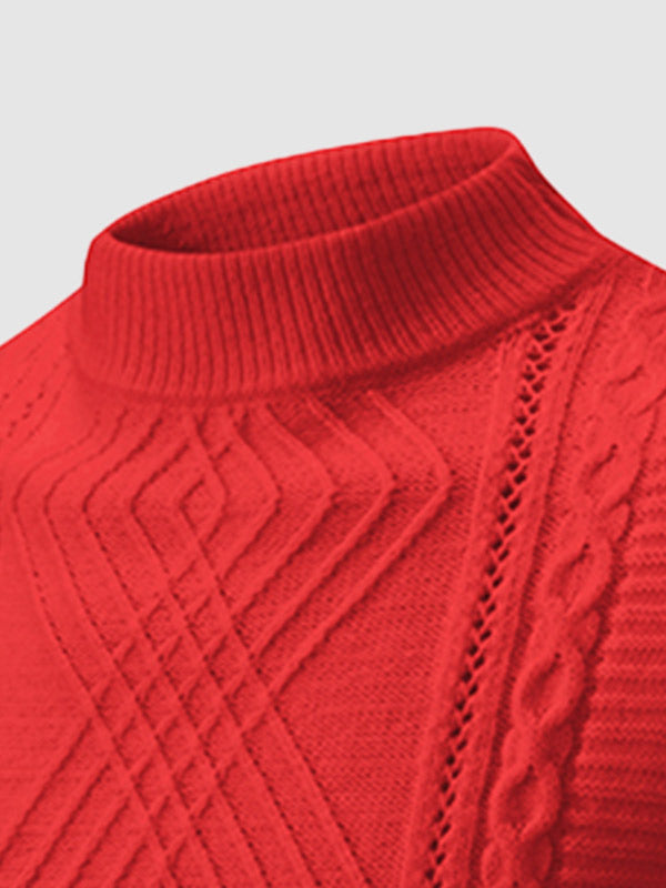 MILLER | MEN'S GEOMETRIC TWIST SLIM STAND COLLAR SWEATER