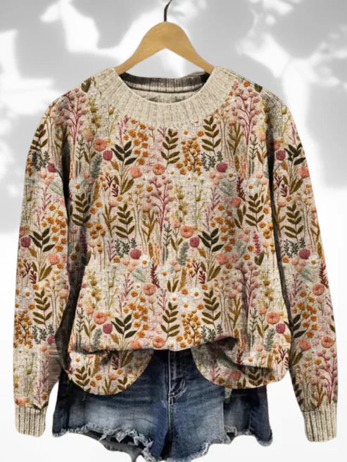 NELLIE | COMFORTABLE FLORAL SWEATER