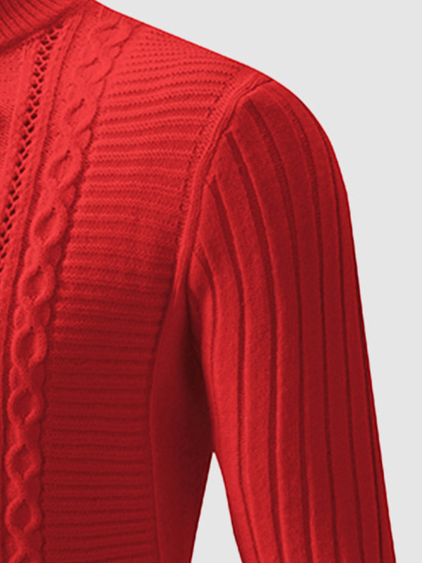 MILLER | MEN'S GEOMETRIC TWIST SLIM STAND COLLAR SWEATER