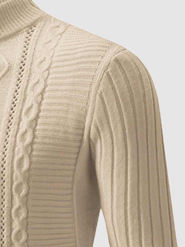 MILLER | MEN'S GEOMETRIC TWIST SLIM STAND COLLAR SWEATER