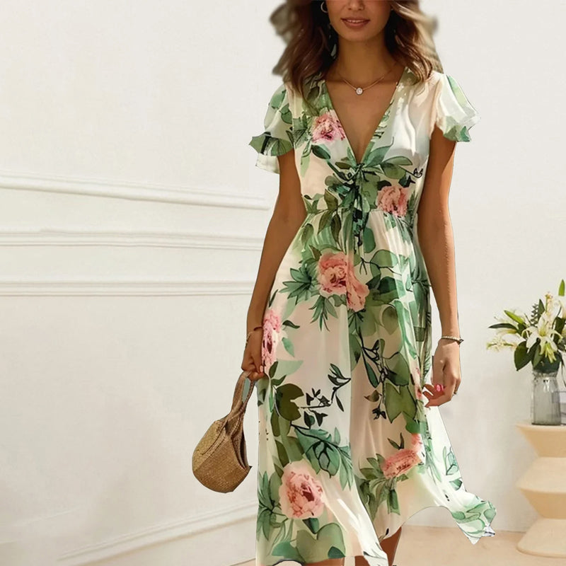 IRISH - STYLISH DRESS WITH FLORAL PATTERN
