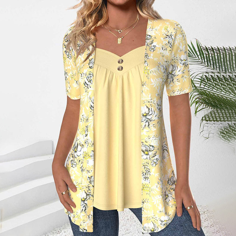 FELY - ELEGANT BLOUSE WITH FLORAL PRINT