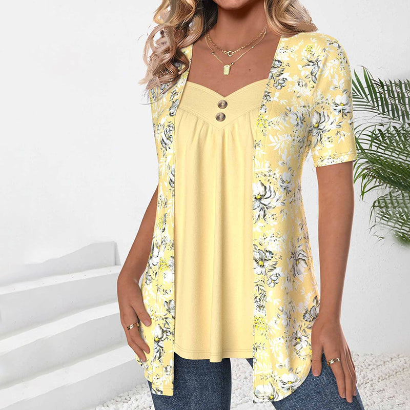 FELY - ELEGANT BLOUSE WITH FLORAL PRINT