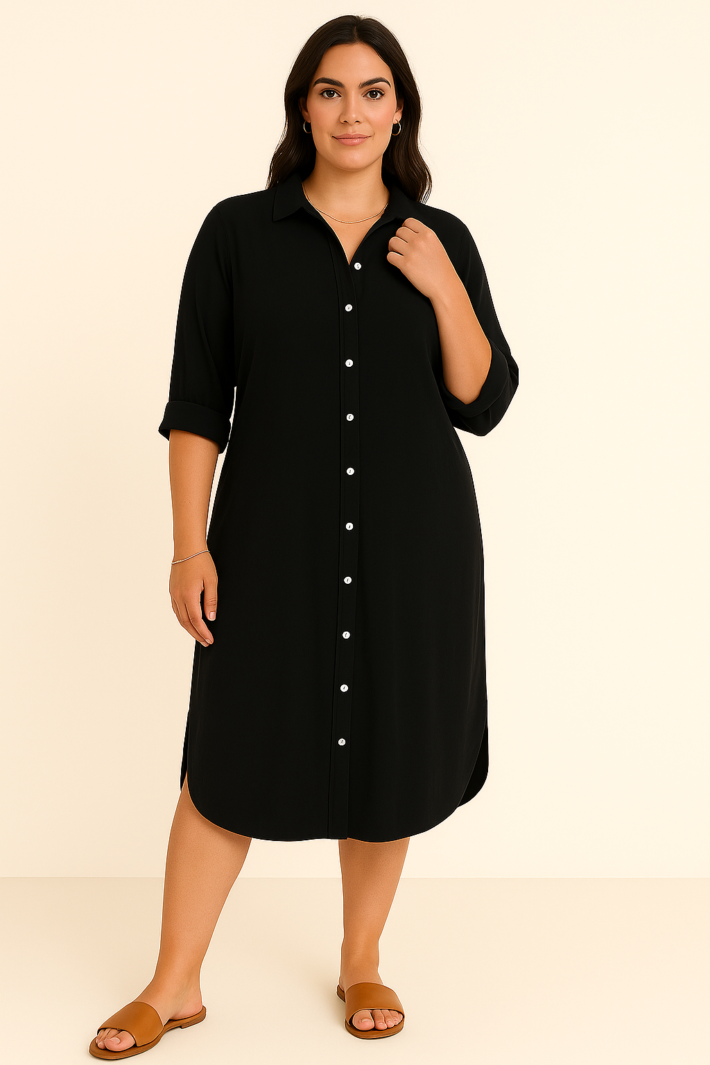 Vivienne | Tummy-Friendly button-down shirt dress