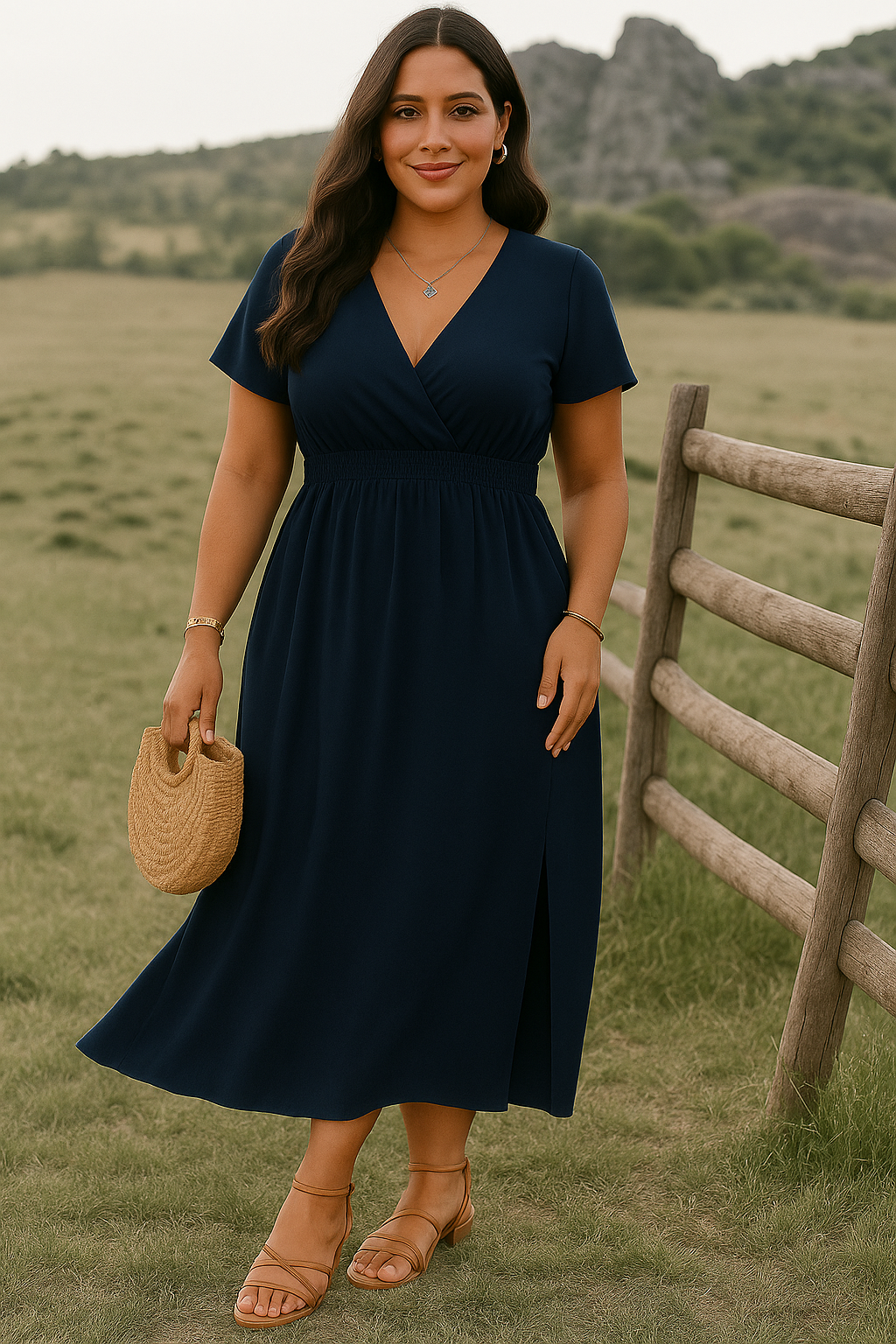 Selena | Tummy-Friendly v-neck midi dress