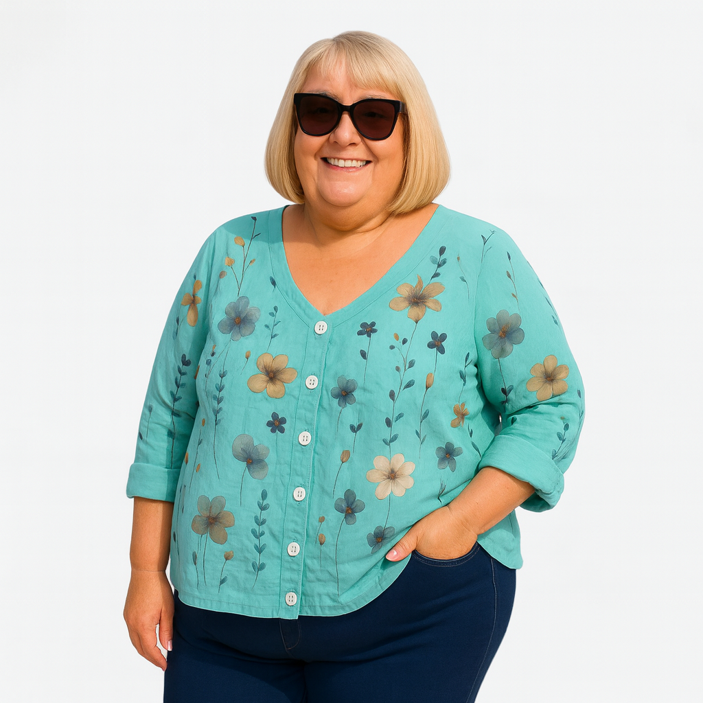 Flora | arms friendly floral button-down blouse