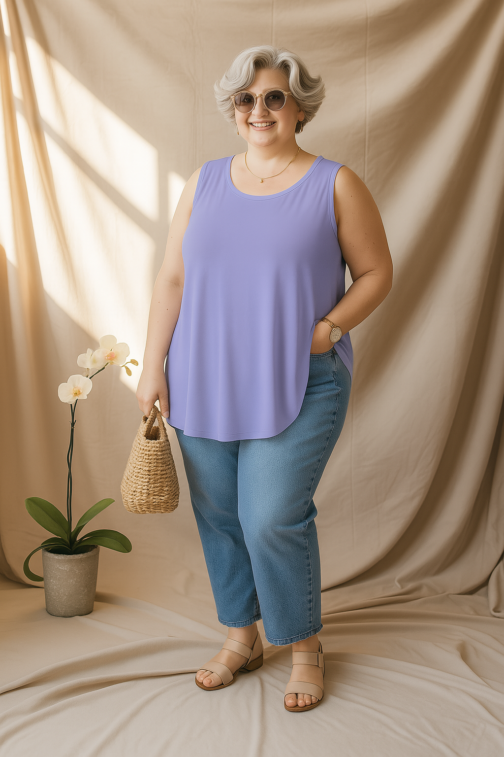 Klaire | Purple Plus Size Tank Top
