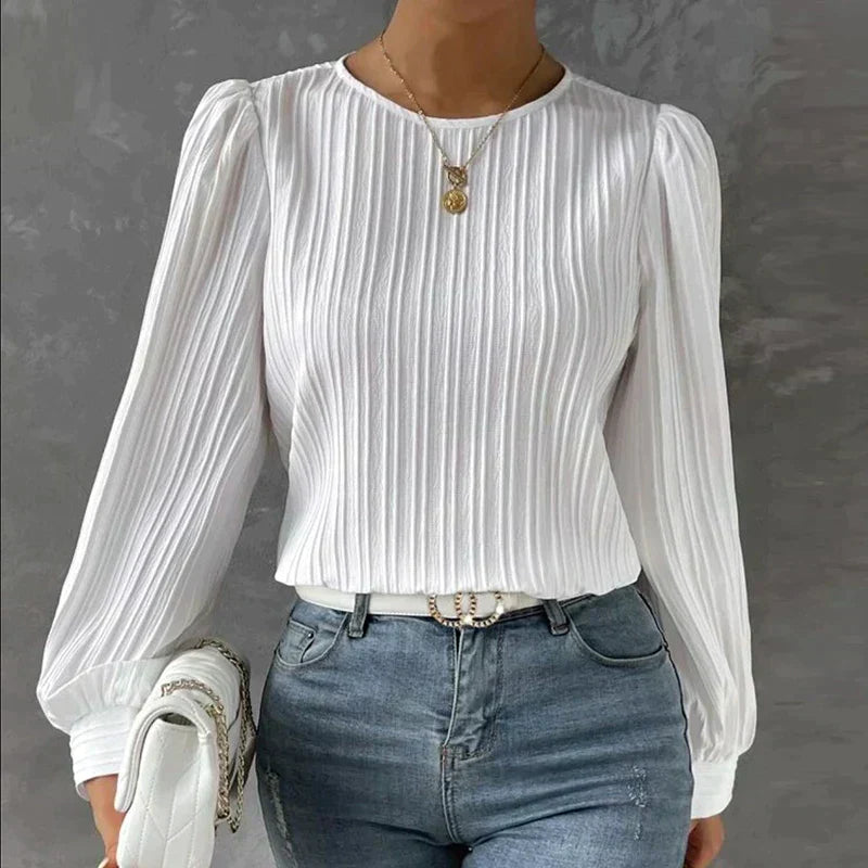 Finley | Pleated Long-sleeve Blouse
