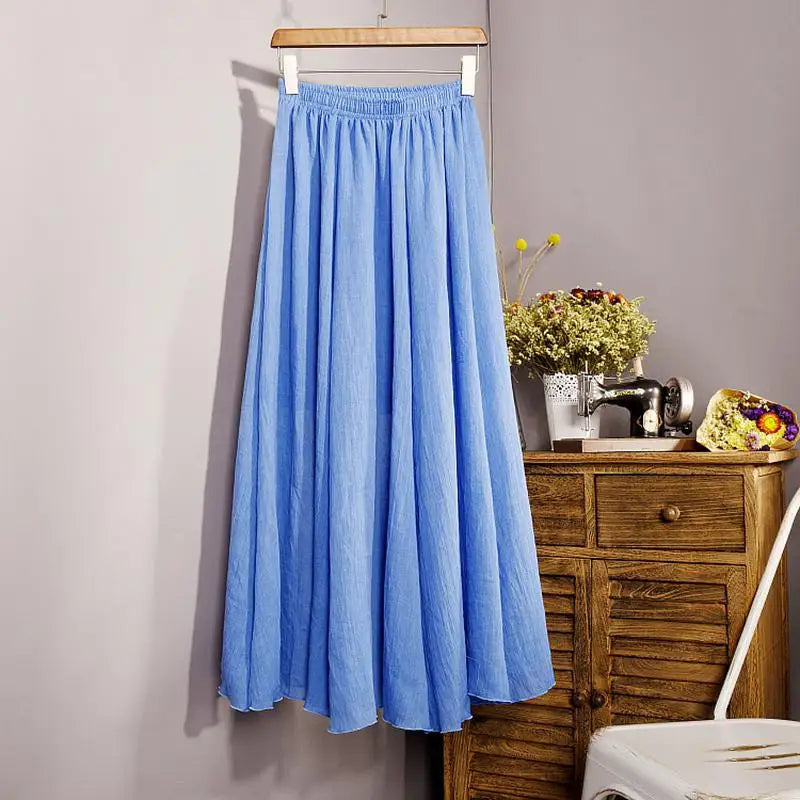 Sabina | Flowy Cotton Maxi Skirt