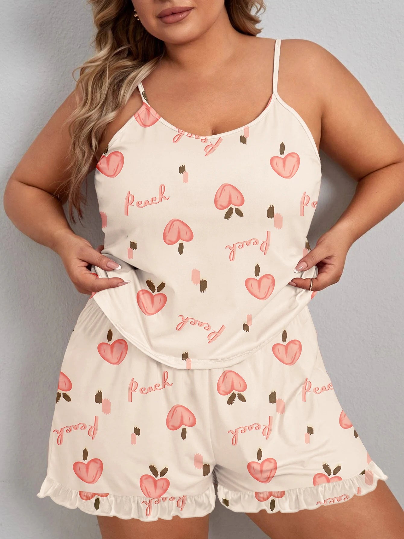 Shelly | Peachy Delight Plus Size Sleepwear Set