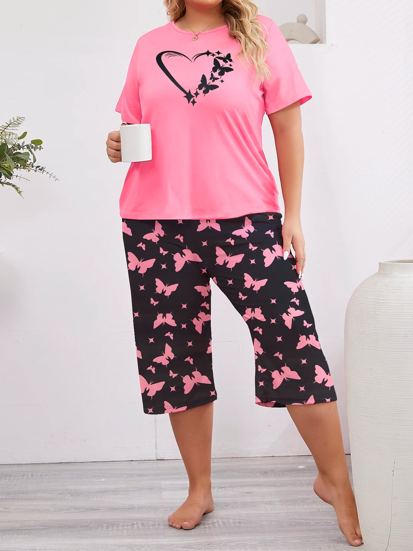 Chantal | Butterfly Bliss Plus Size Sleepwear Set