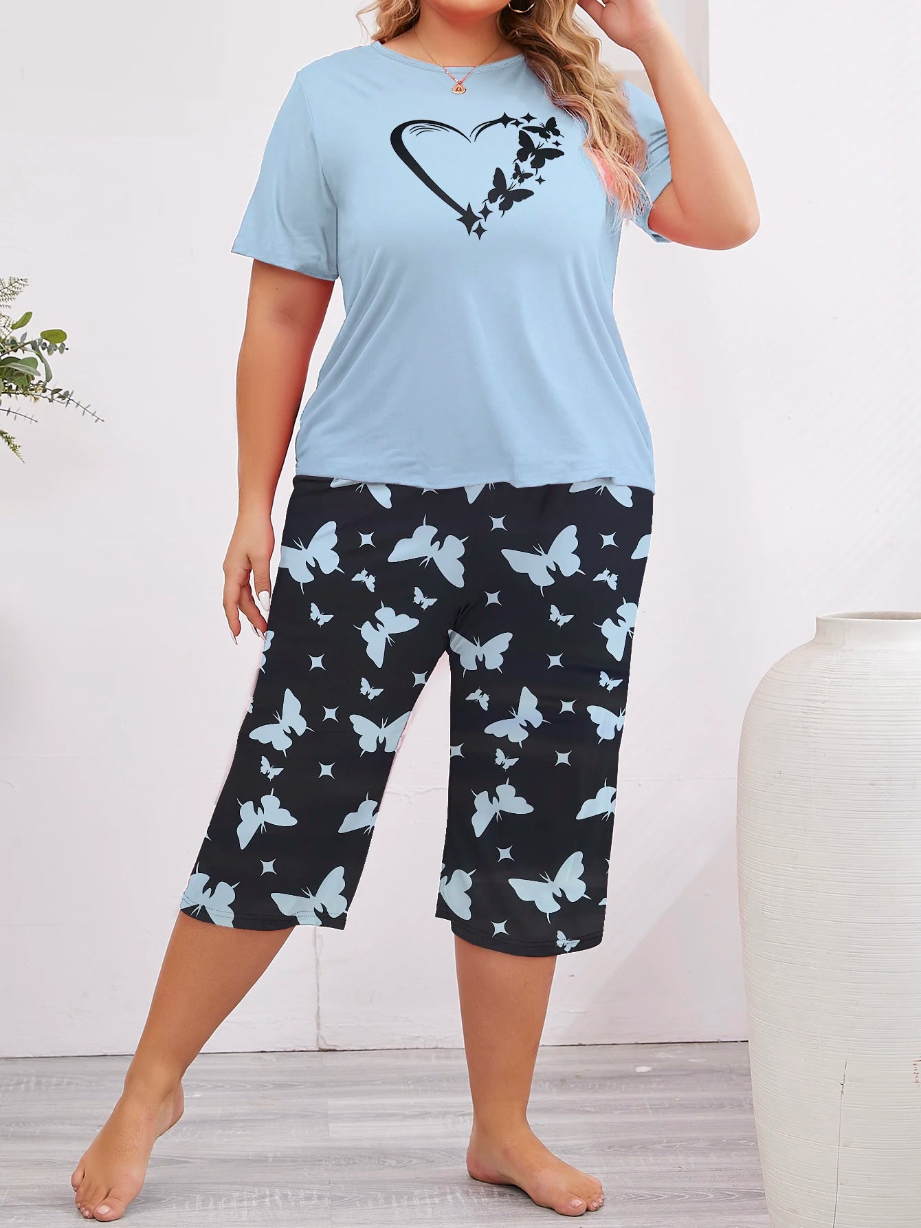 Patty | Plus Size Butterfly Sleepwear Set