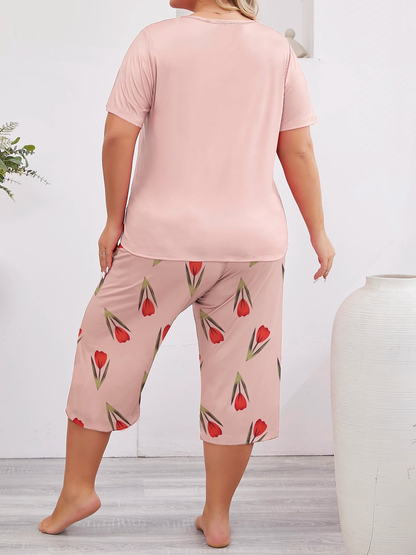 Missy | Leisure Bloom Plus Size Sleepwear Set