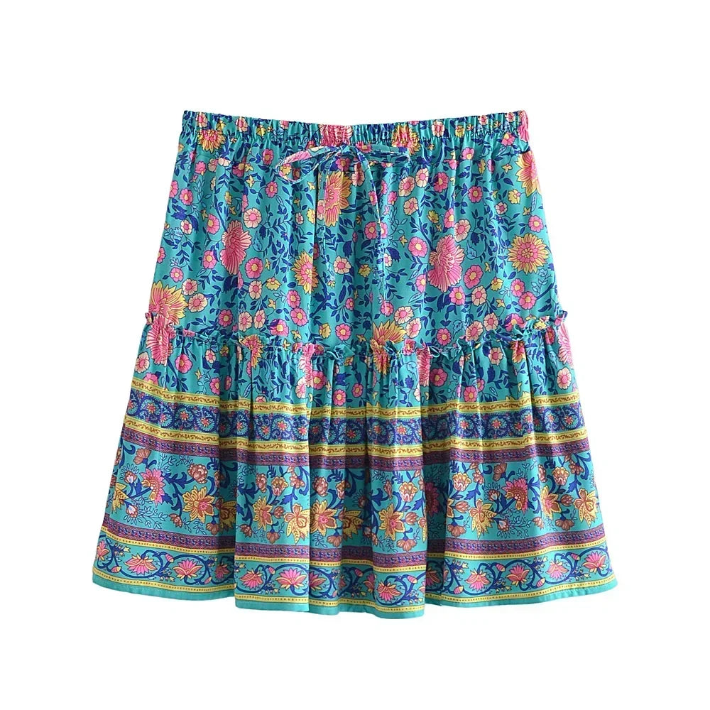 Beah | Boho Ruffle Mini Skirt