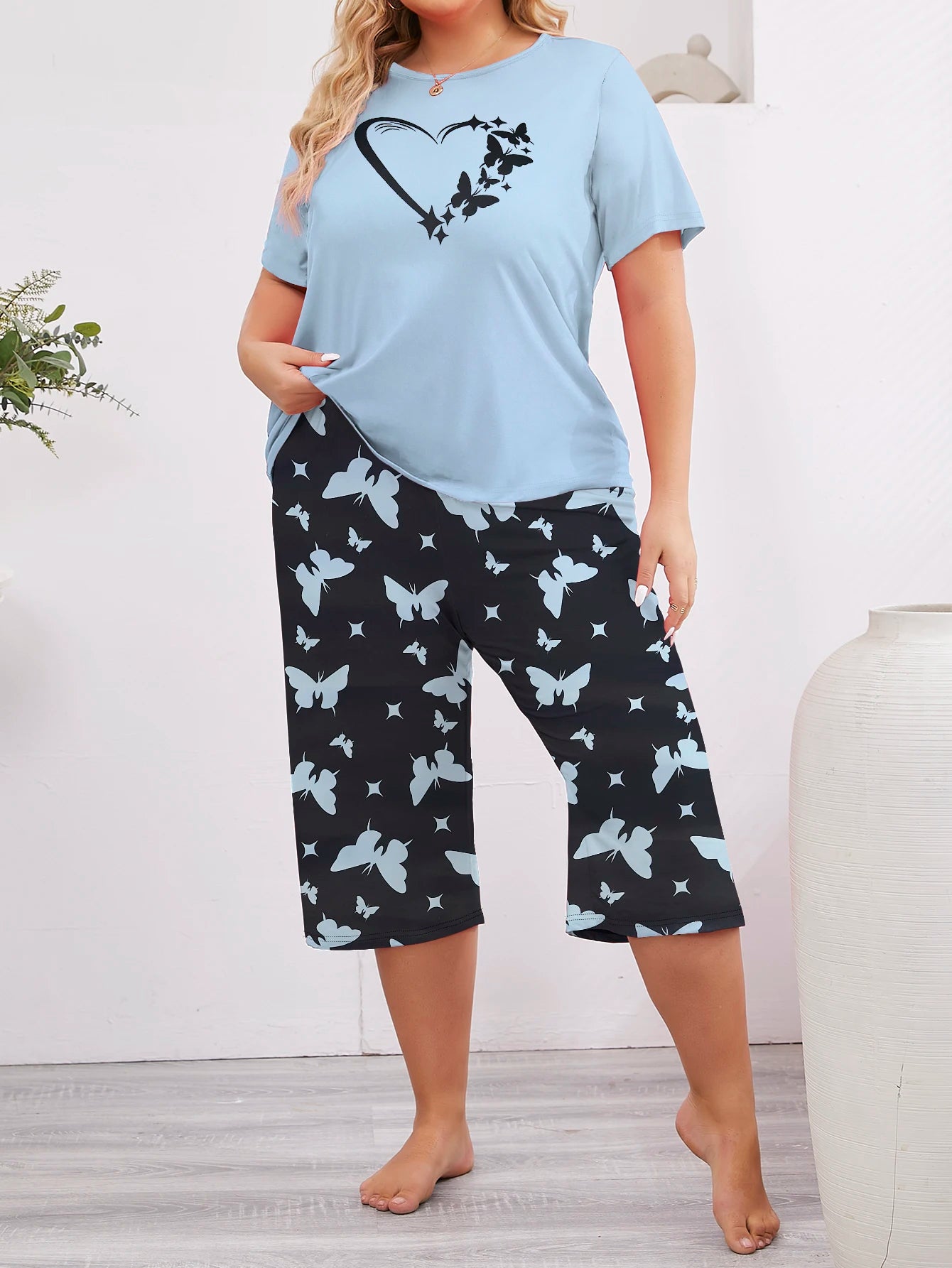 Patty | Plus Size Butterfly Sleepwear Set