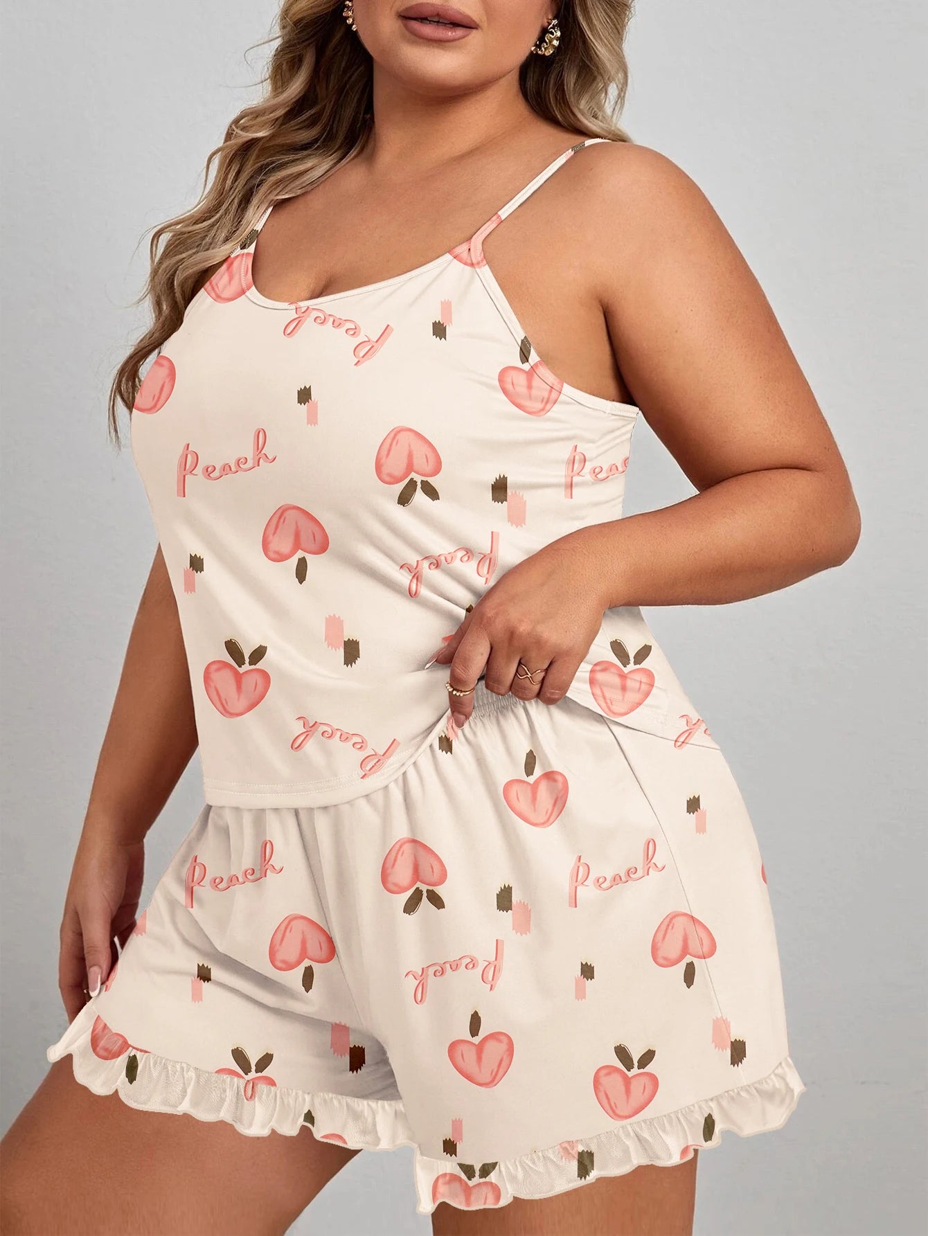 Shelly | Peachy Delight Plus Size Sleepwear Set