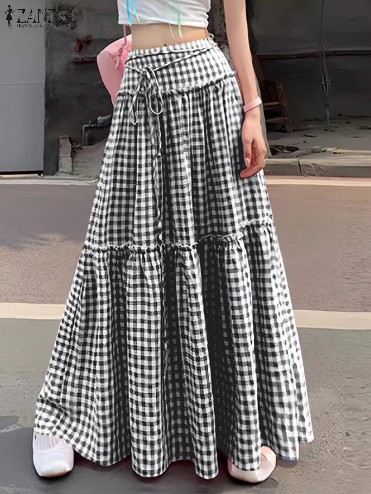 Margarette | Chic Gingham Maxi Skirt