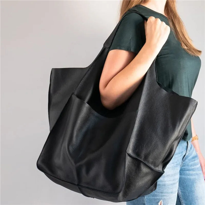 REEVA | OVERSIZED LEATHER TOTE BAG