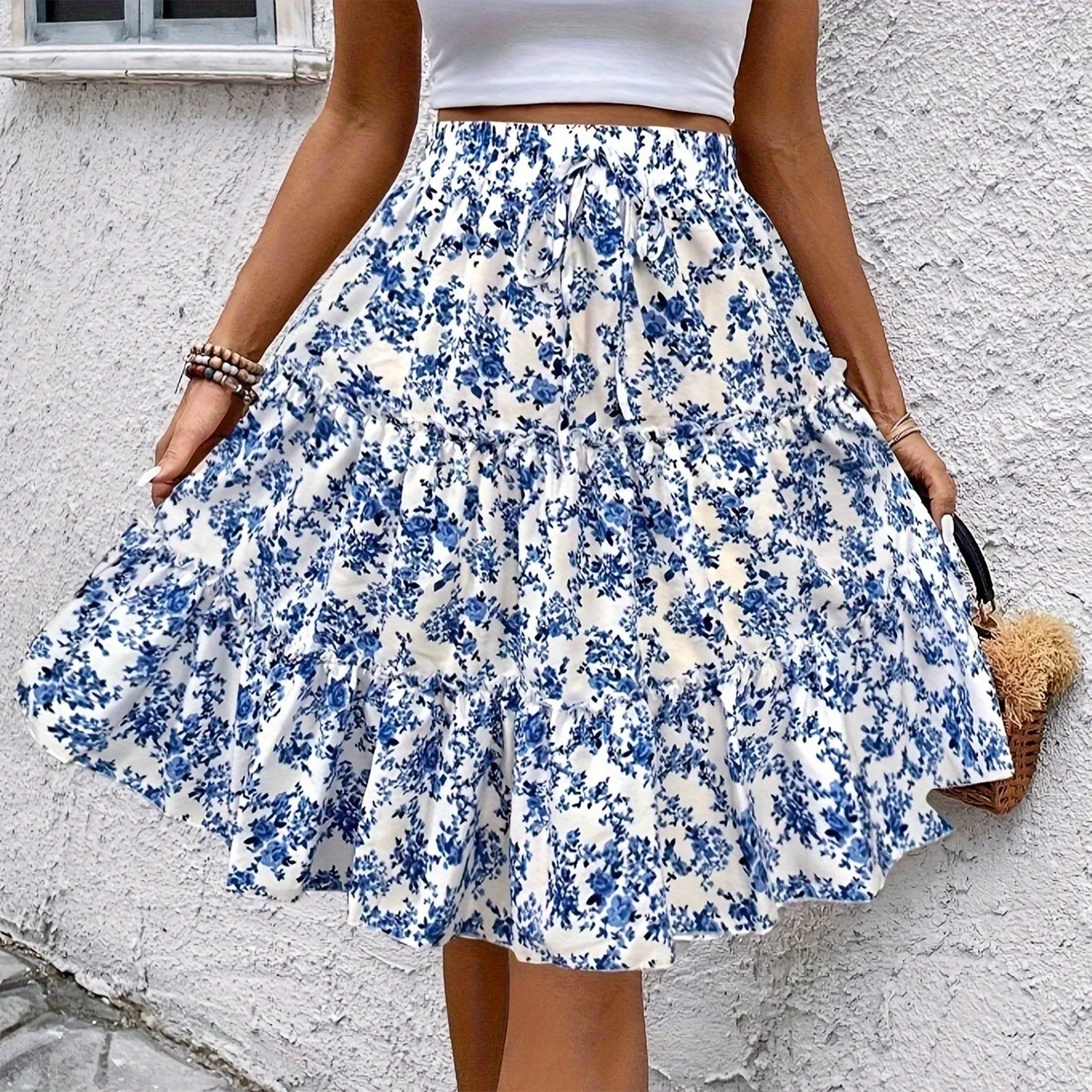 Fatima | Floral Tiered Mini Skirt