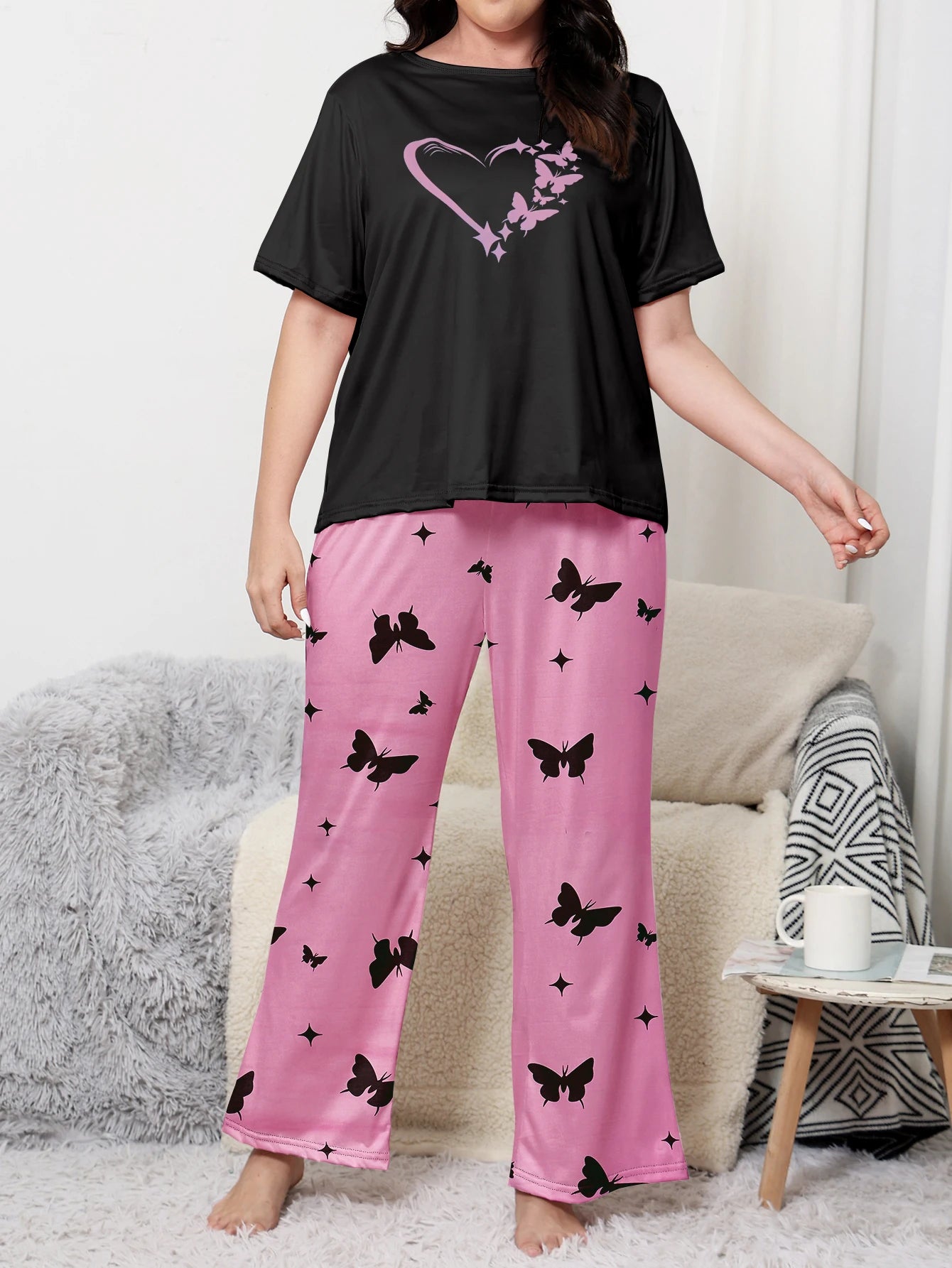 Nicki | Butterfly Plus Size Sleepwear Set