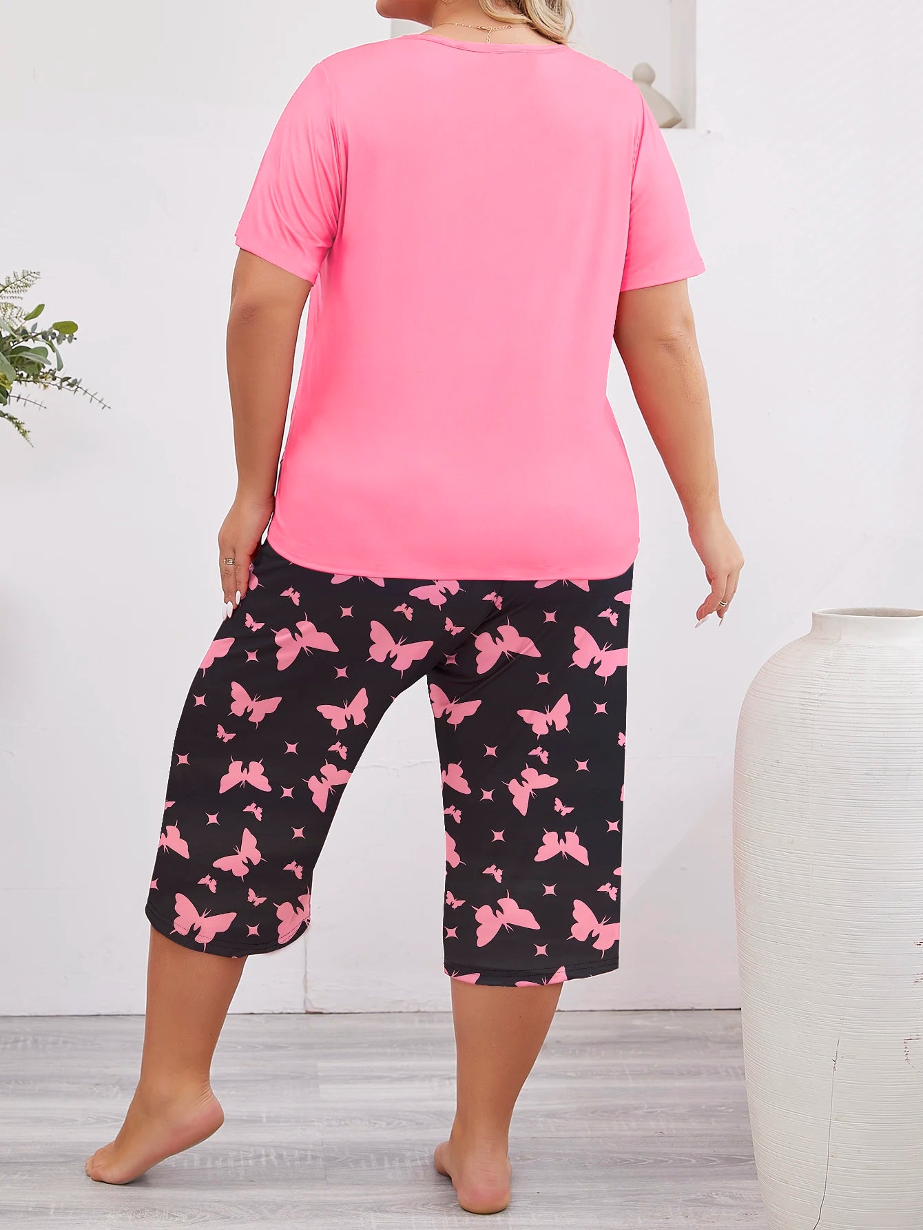 Chantal | Butterfly Bliss Plus Size Sleepwear Set