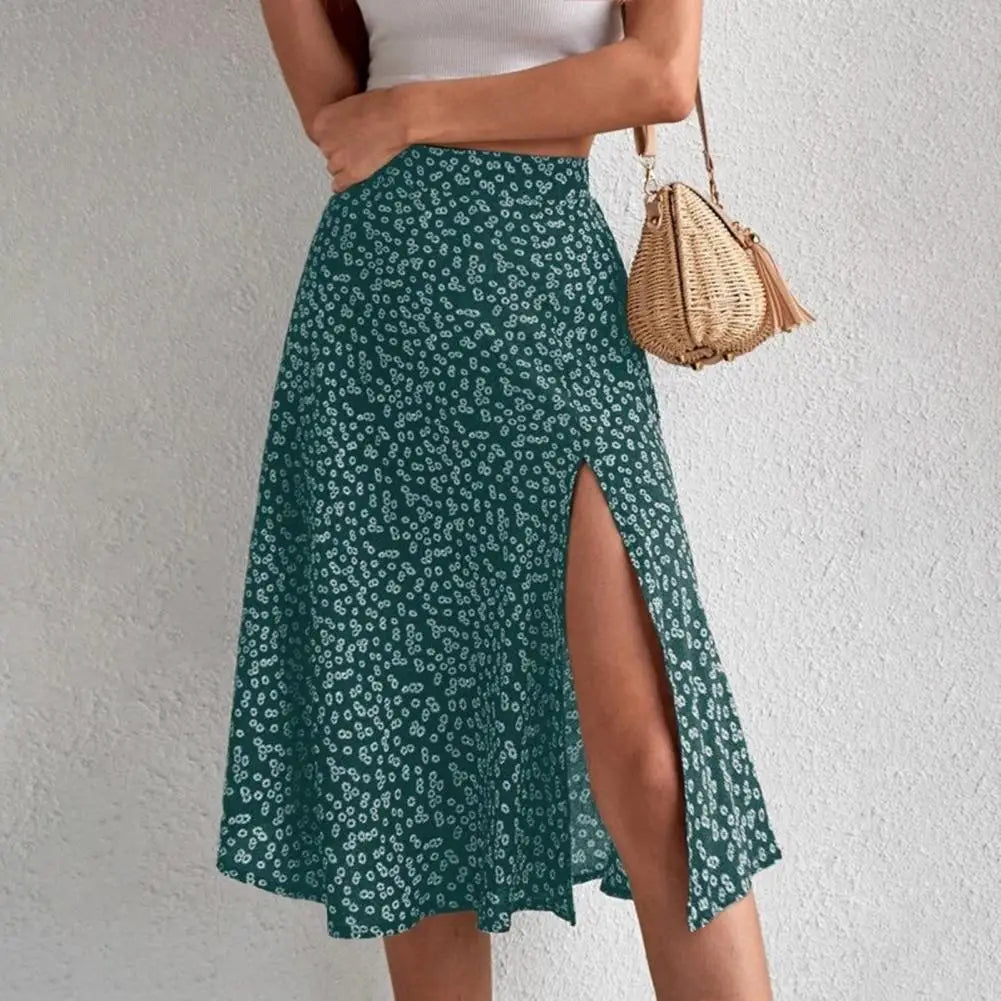 Jessie | Floral Slit Midi Skirt