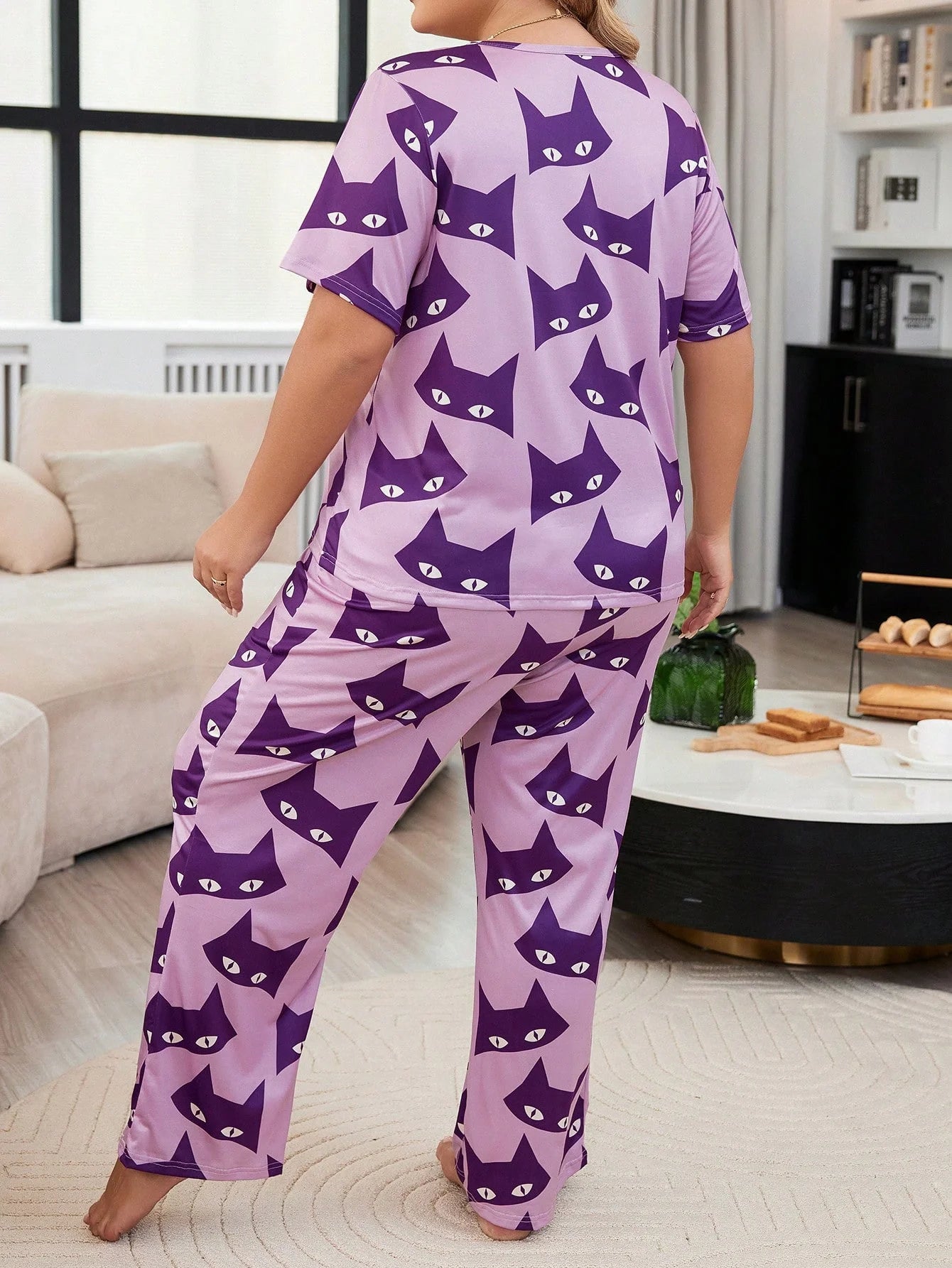 Lizzie | Cozy Cat Plus Size Sleepwear Set