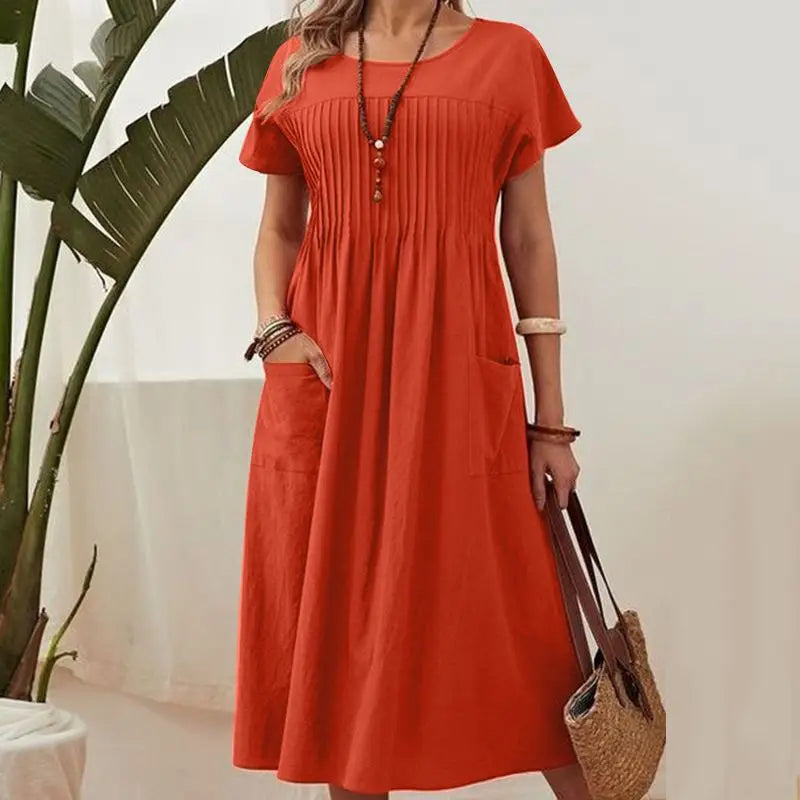 Fiona | Elegant Mid-Calf Summer Dress