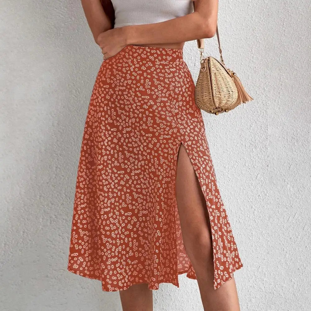 Jessie | Floral Slit Midi Skirt