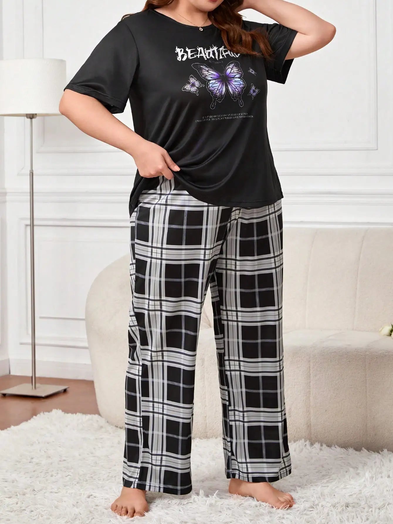 Jenna | Butterfly Plus Size Sleepwear Set