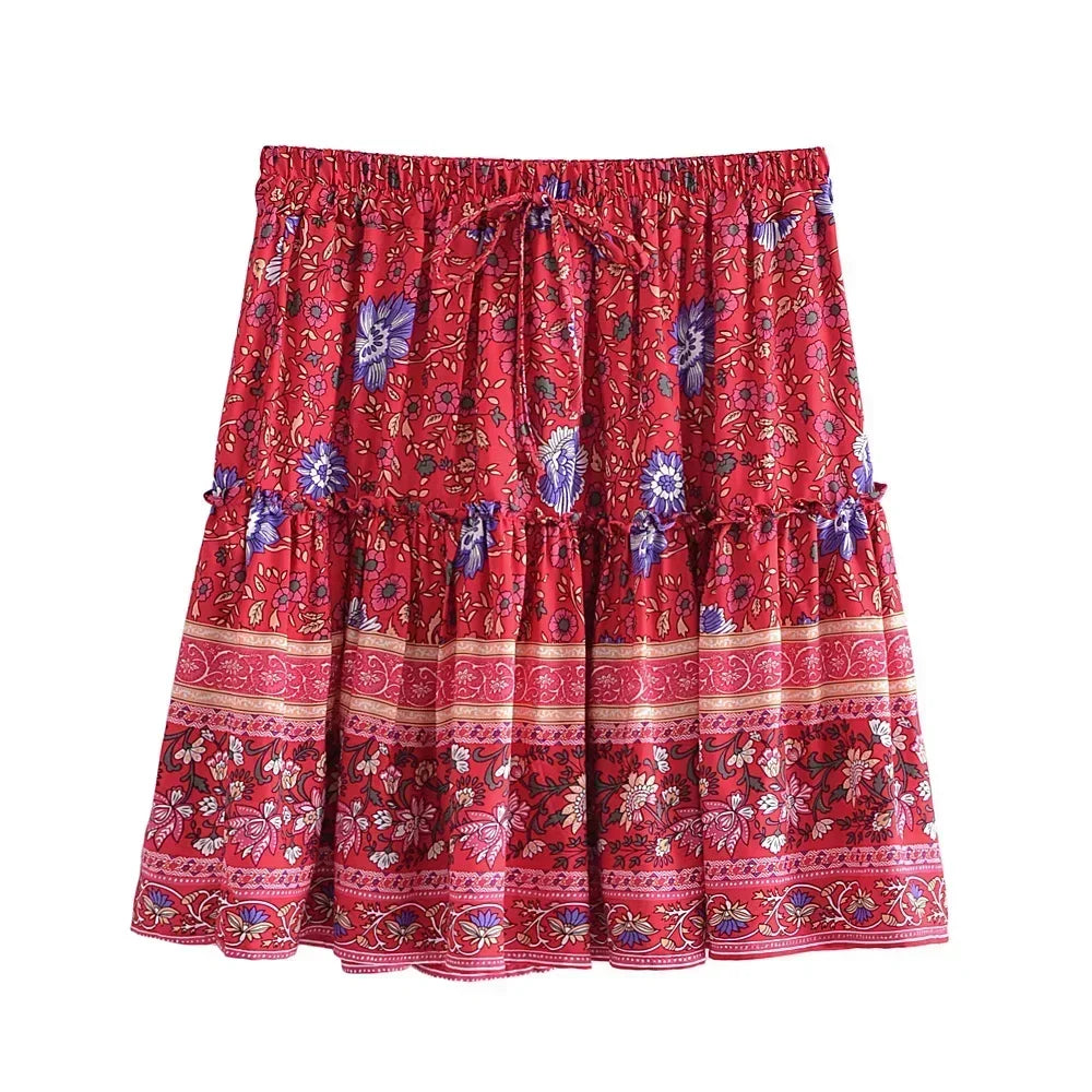 Beah | Boho Ruffle Mini Skirt