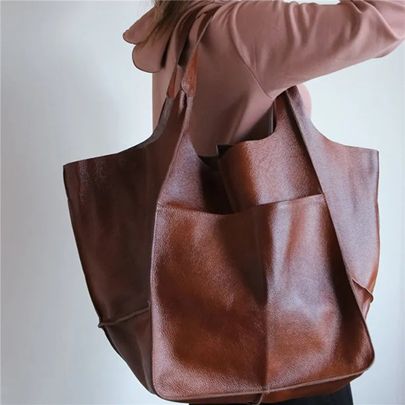 REEVA | OVERSIZED LEATHER TOTE BAG