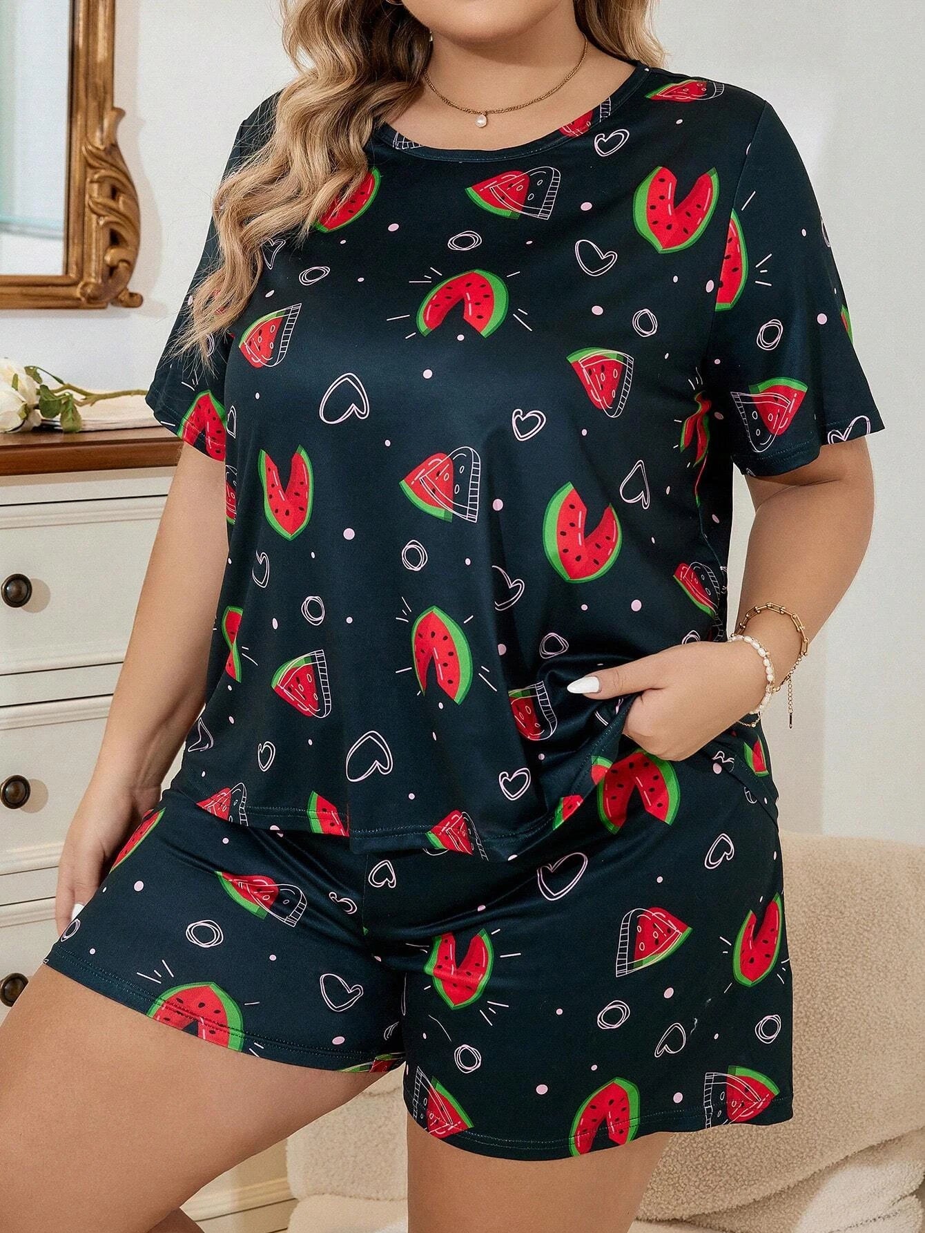 Vera | Watermelon Plus Size Sleepwear Set