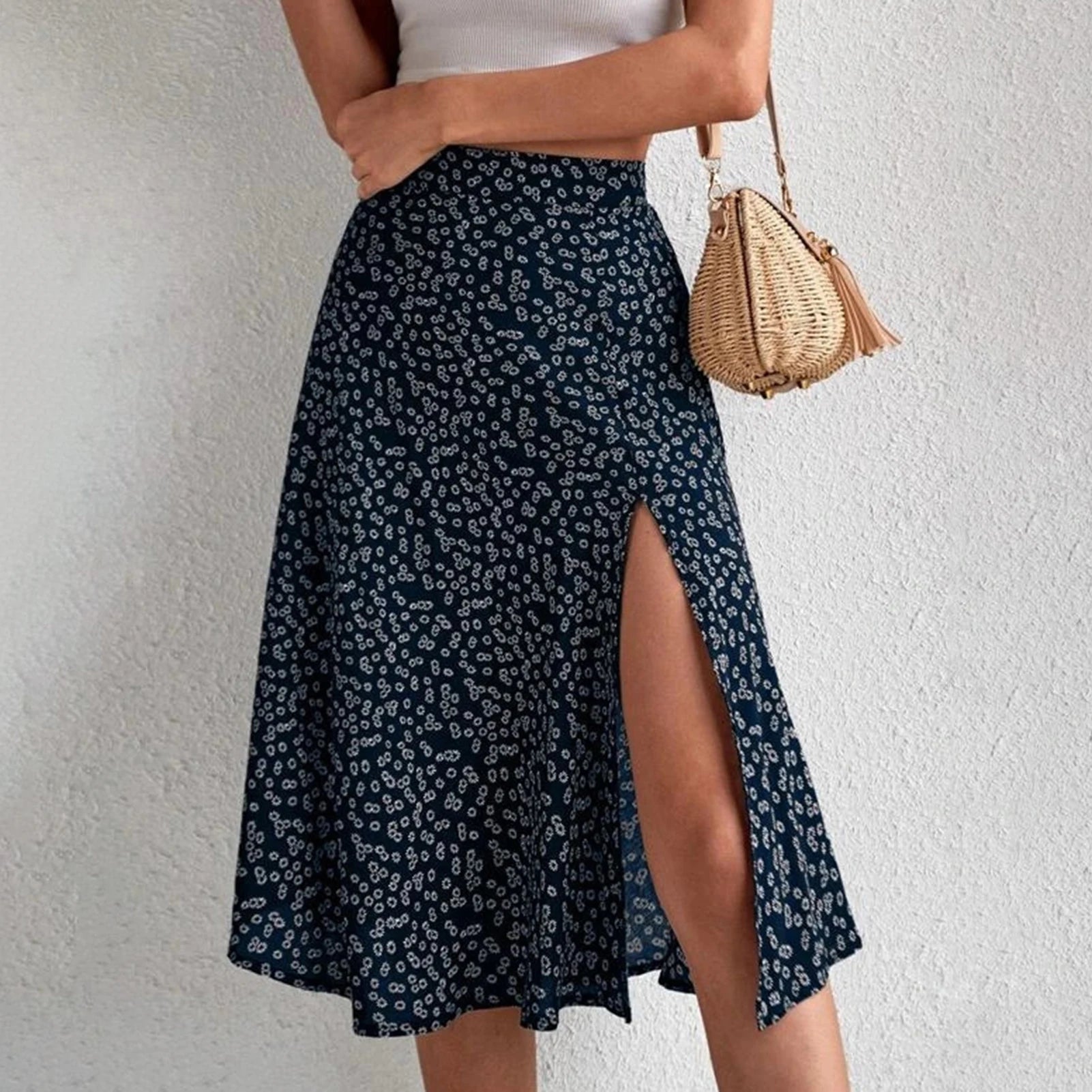 Jessie | Floral Slit Midi Skirt