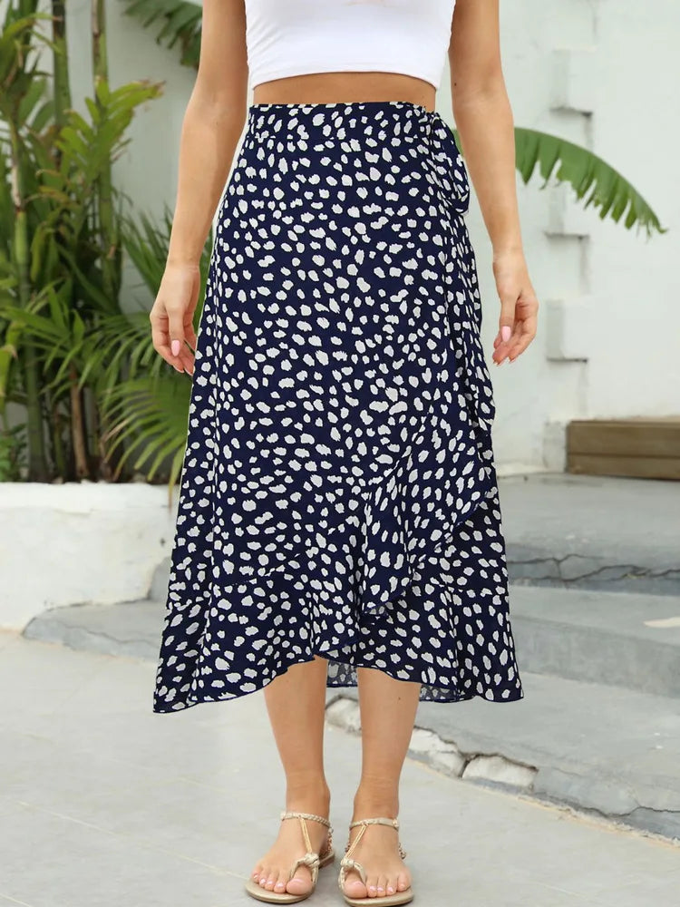 Klea | Floral Wrap Midi Skirt