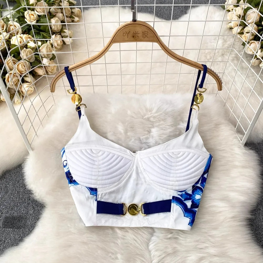 EVA - GORGEOUS CAMISOLE TOP AND PRINTED SKIRT SET