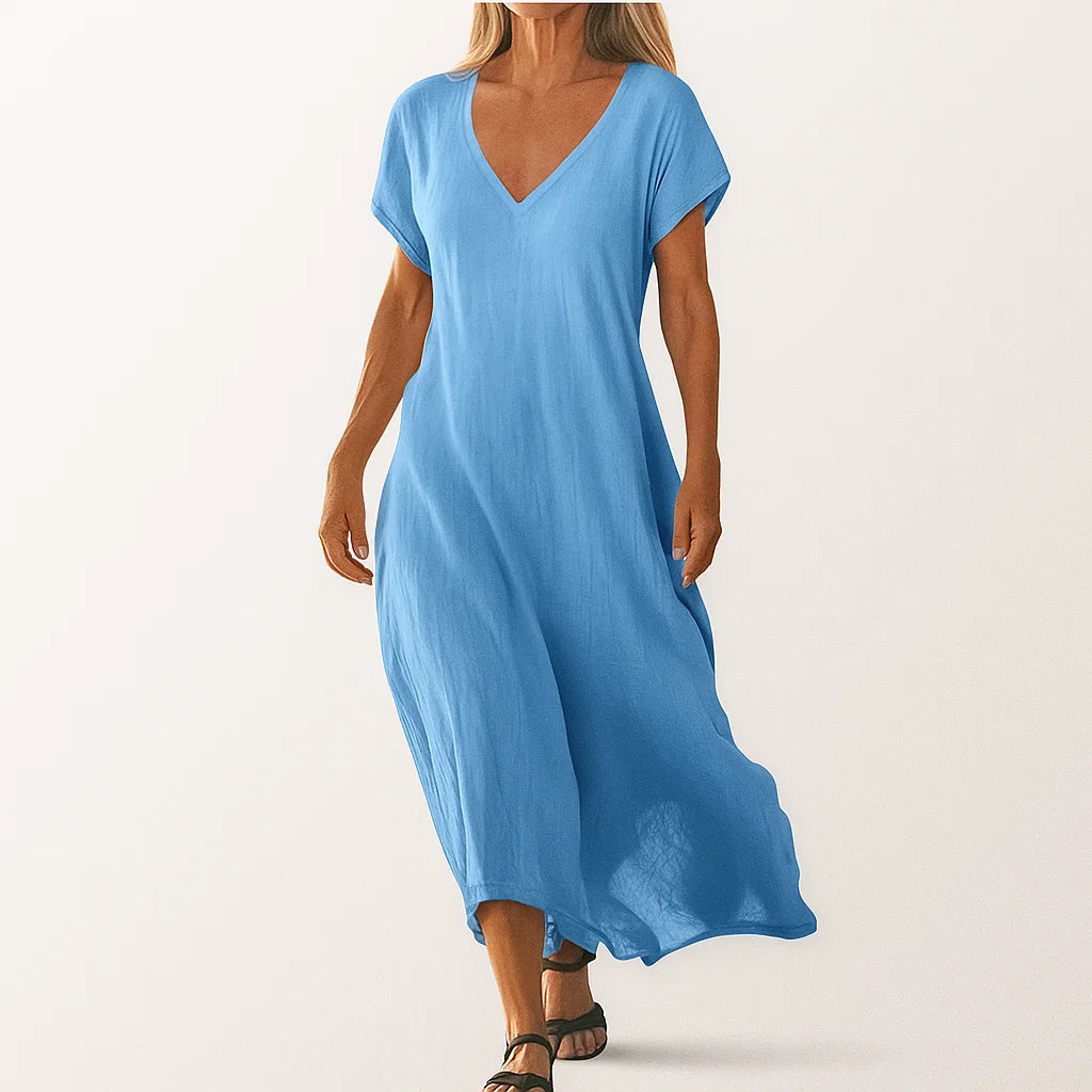Beth | Flowy Summer V-Neck Dress