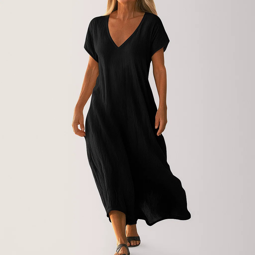 Beth | Flowy Summer V-Neck Dress