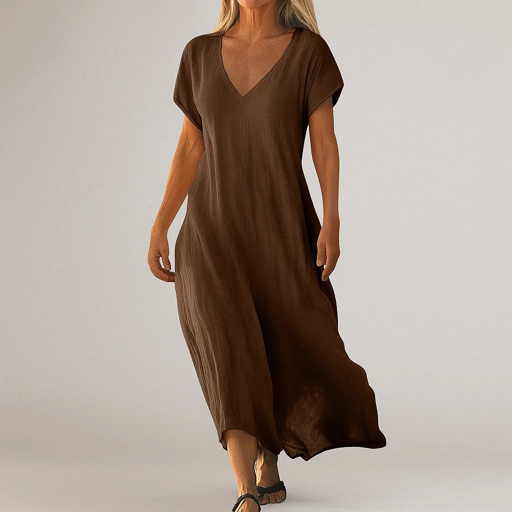 Beth | Flowy Summer V-Neck Dress