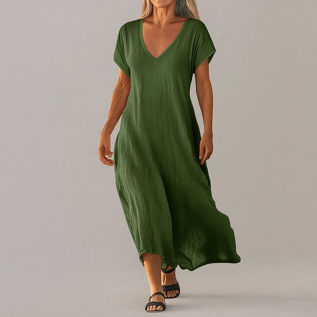 Beth | Flowy Summer V-Neck Dress
