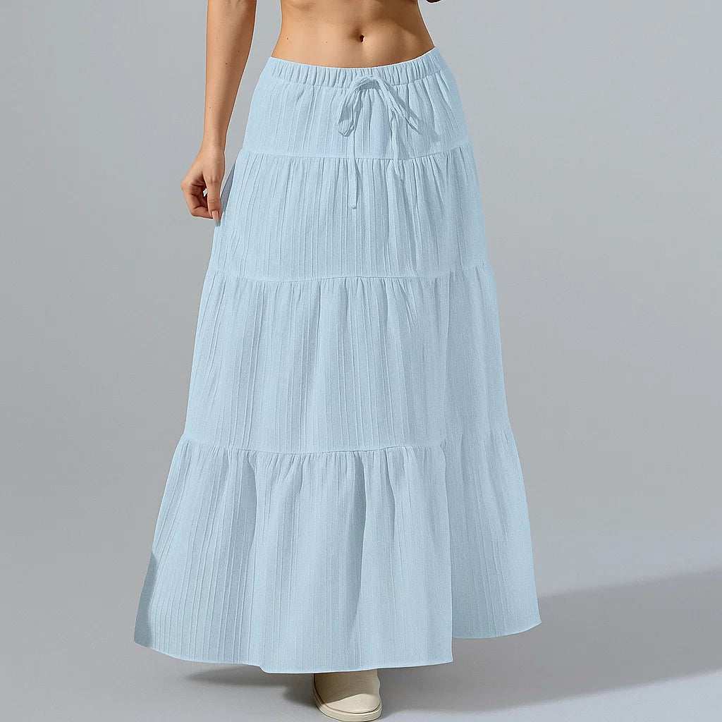Carlene | Tiered Cotton Maxi Skirt