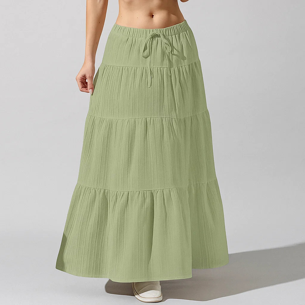 Carlene | Tiered Cotton Maxi Skirt