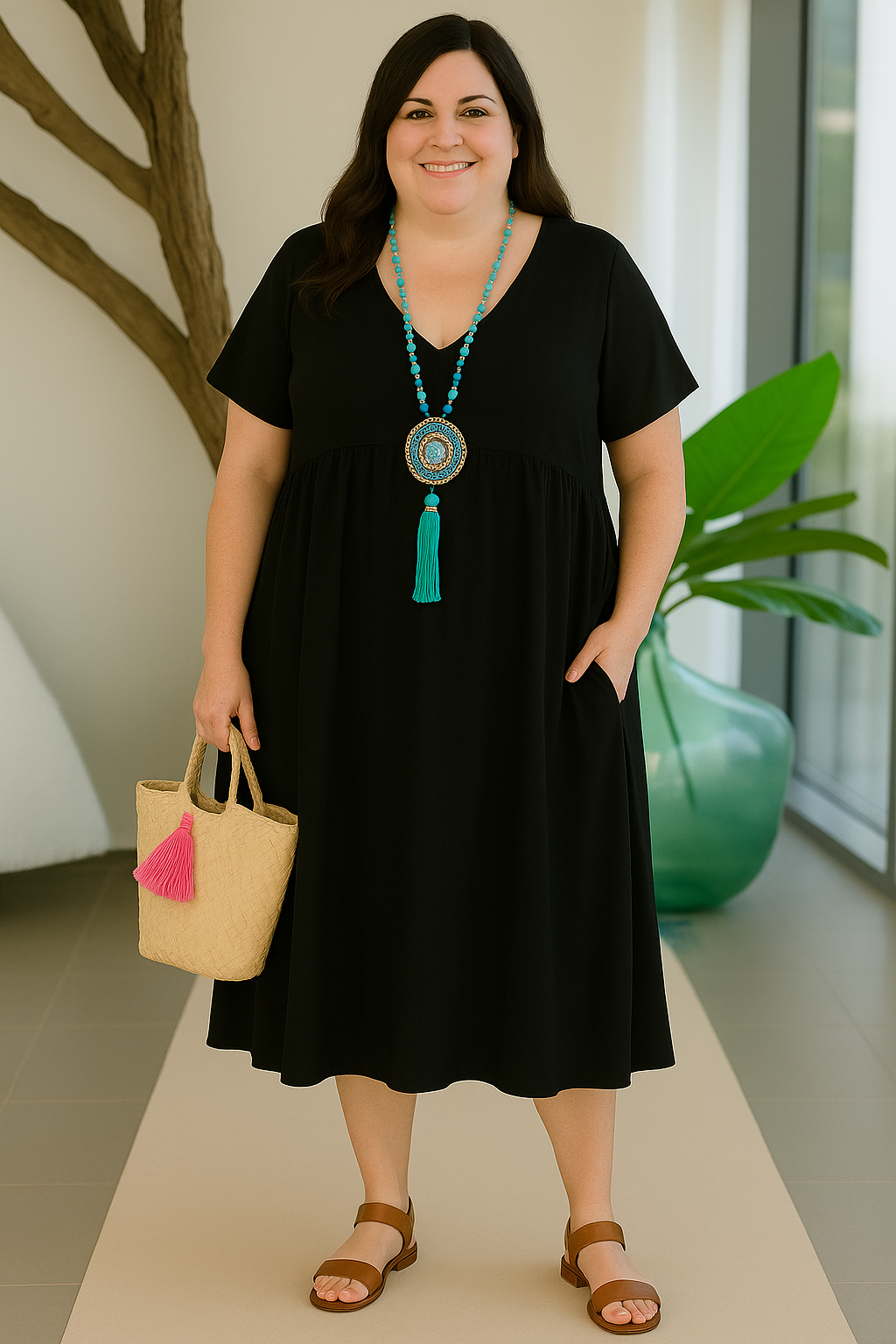 Amara | Tummy-Friendly tiered midi dress