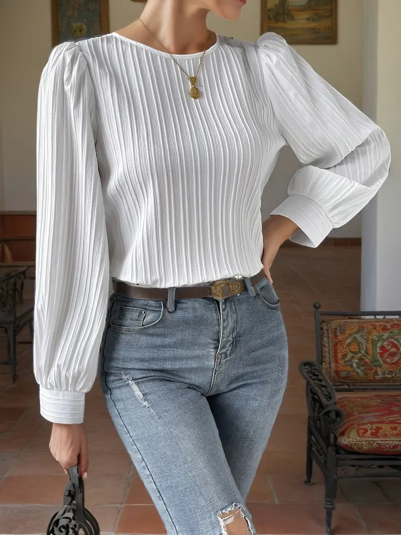 Finley | Pleated Long-sleeve Blouse