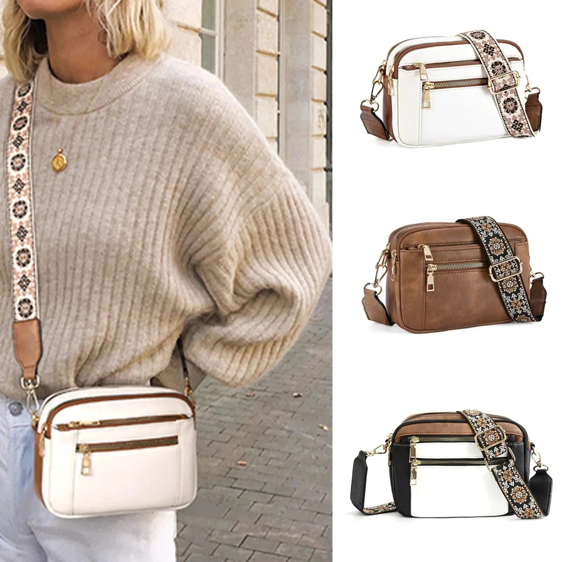 Soleil | Wide-strap Crossbody Bag
