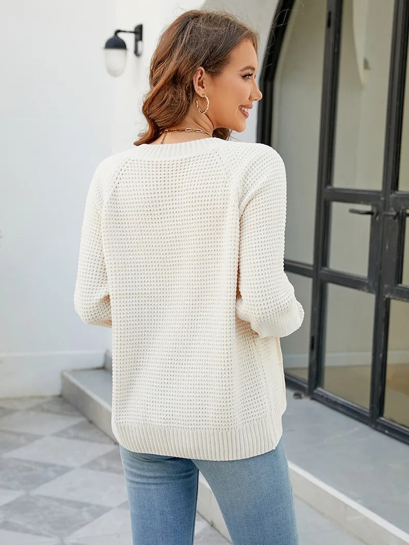 CATHY - WAFFLE CARDIGAN