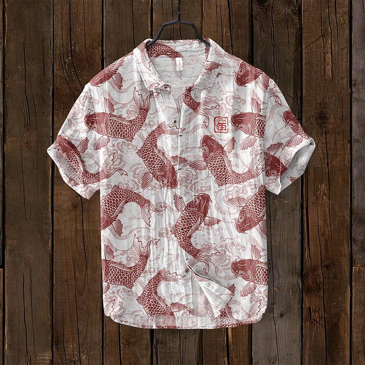 JANO | FISH ART LINEN SHIRT